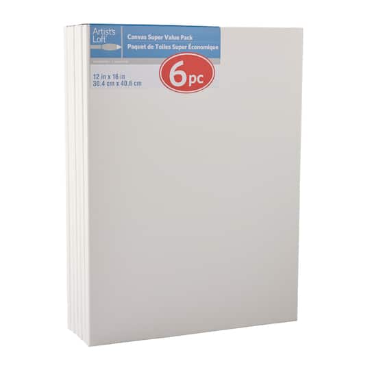 6 Pack 12" x 16" Super Value Canvas by Artist's Loft®